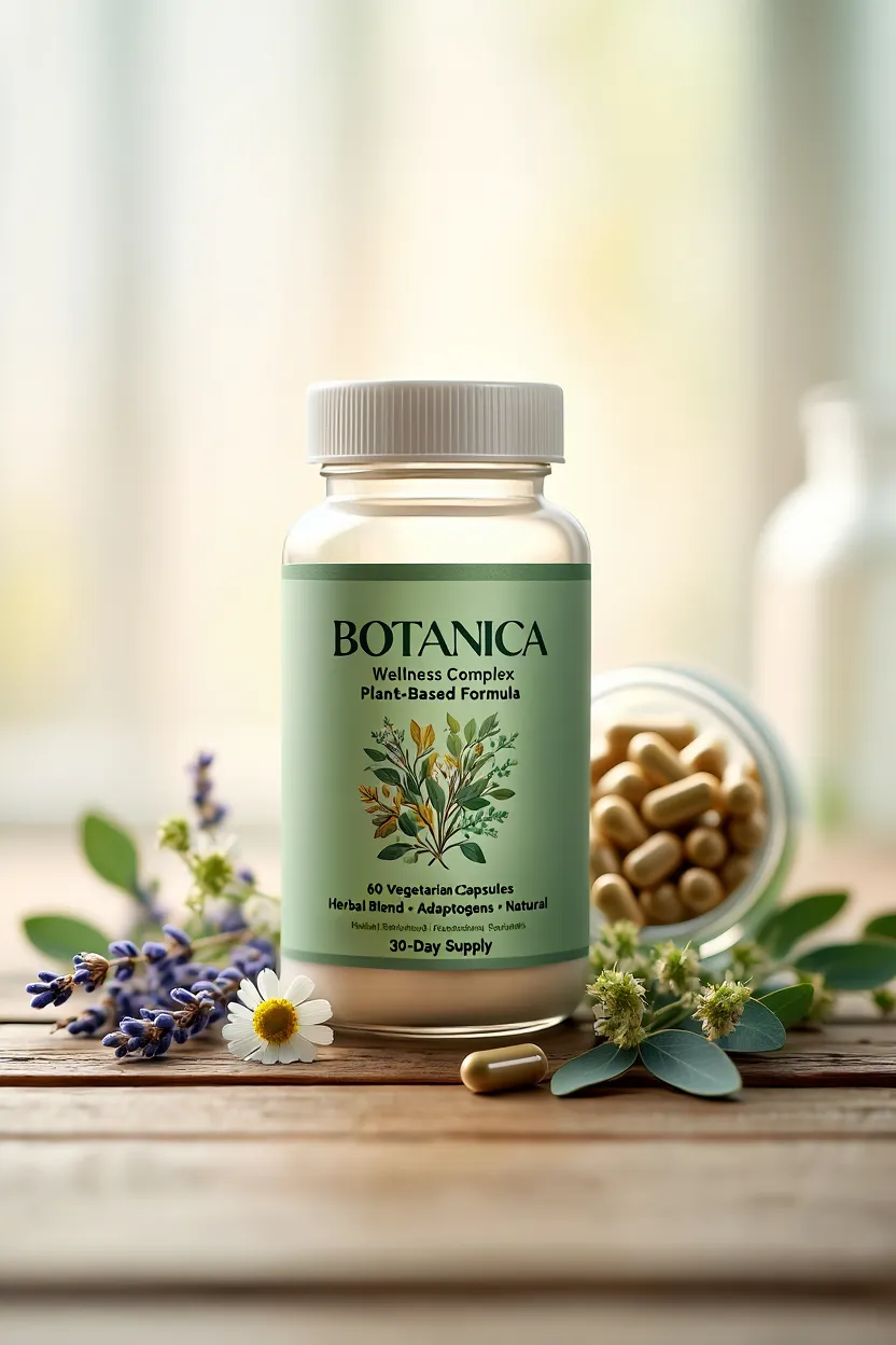 plant-based wellness complex package with natural herbal ingredients